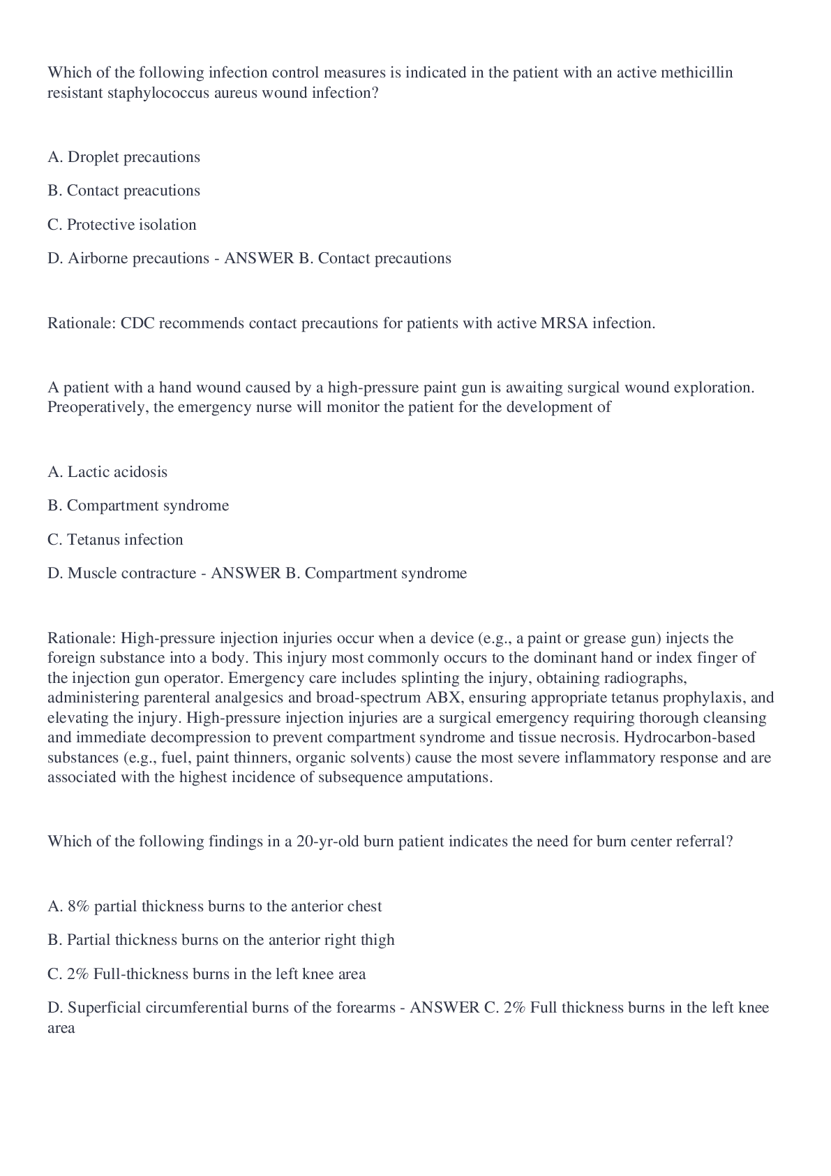 Preview image of CEN PRACTICE QUESTIONS and Answers 2022 document